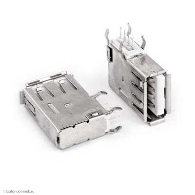 Гнездо  USB A-1JRB (гнездо на плату угловое