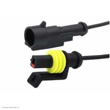 Комплект герметичных разъёмов 1 pin DJ7011-1.5-11/21 (штекер+гнездо) с проводом черный