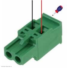 5.08mm 2pin разъемное клеммное гнездо под винт на провод угловое 2EDGKA