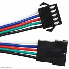 JST SM гнездо 5pin 2.54mm с проводом + штекер 5pin 2.54mm с проводом 0.15м
