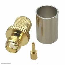 SMA гнездо обжим на кабель RG-6, 5D-FB, RG-8x