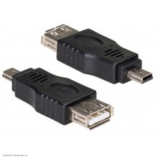 P165 Переходник USB-A(2.0) гнездо - mini USB-B (5pin) штекер