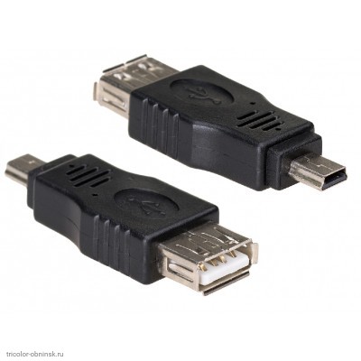 P165 Переходник USB-A(2.0) гнездо - mini USB-B (5pin) штекер