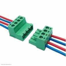 5.08mm 4pin разьемное клеммное соединение под винт на провод (штекер 2EDGRK+гнездо 2EDGK) 300V 15A
