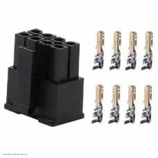 Molex 3.0мм 2-рядный 2х4pin гнездо на провод самонаборное
