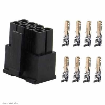 Molex 3.0мм 2-рядный 2х4pin гнездо на провод самонаборное
