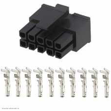 Molex 3.0мм 2-рядный 2х5pin гнездо на провод самонаборное