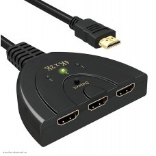 Смеситель (переключатель) HDMI пассивный 3 вход -> 1 выход