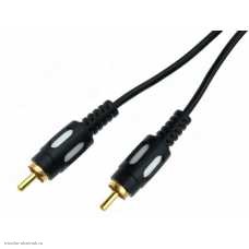 Шнур 1 RCA штекер - 1 RCA штекер 3.0м (5.0мм) Plastic Gold