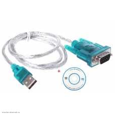 Шнур интерфейсный для COM-порта DB-9 штекер - USB-A штекер 0.8м с диском