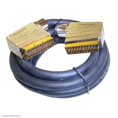 Шнур SCART штекер - SCART штекер 1.5м 21pin OD10.7мм  PlROFESSIONAL