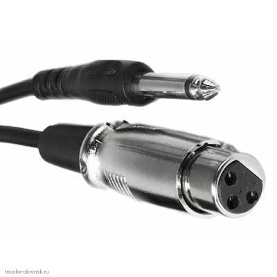 Переходник 6.3 штекер моно - XLR (Canon) гнездо 0.3м Plastic Gold