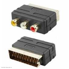 Переходник SCART - 3 RCA Plastic (Scart в телевизор)