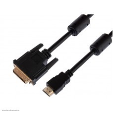 Шнур HDMI штекер - DVI-D штекер 5.0м с ферритами REXANT