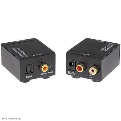 Аудиоконвертер 2 RCA (вход) - Toslink + Coaxial (выход)