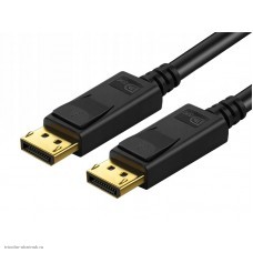 Шнур DisplayPort штекер - DisplayPort штекер 1.5м Plastic Gold ver.1.2