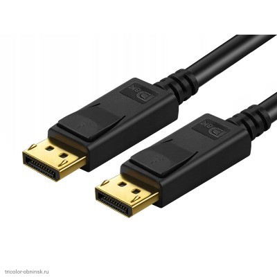 Шнур DisplayPort штекер - DisplayPort штекер 1.5м Plastic Gold ver.1.2