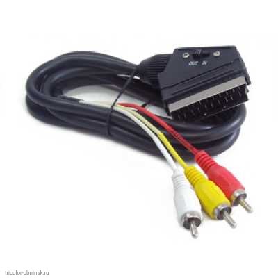 Шнур SCART штекер - 3 RCA штекер 1.5м с переключателем Plastic