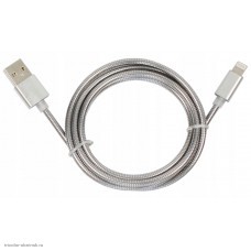 USB-кабель 1.0м Lightning (iPhone 5/6/7/8/X/11) в металлическом защитном рукаве