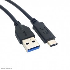 Шнур USB-C (3.1) штекер - USB-A (3.0) штекер 1.0м черный