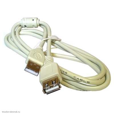 USB удлинитель A штекер - А гнездо  1.5м с ферритами