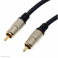 Шнур 1 RCA штекер - 1 RCA штекер 0.5м (6.0мм) Nickel Gold