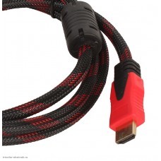 Шнур HDMI - HDMI 15.0м c ферритами OD6.0 мм в защитном рукаве