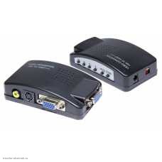 Видеоконвертер VGA (вход) - RCA + S-Video + VGA (выход)