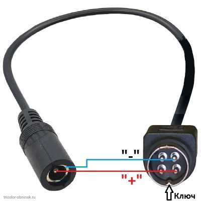 Kycon Power DIN для TFT LCD TV штекер 4 pin переходник на гнездо 5.5   с проводом 0.2м