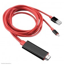 Шнур Lightning (iPhone 5/6/7/8/X/11) штекер - HDMI штекер 2.0м