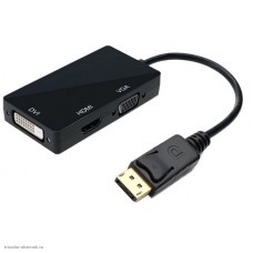 Переходник Mini DisplayPort штекер - DVI-I/VGA/HDMI гнездо (с проводом 0.15м)