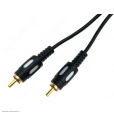 Шнур 1 RCA штекер - 1 RCA штекер 0.5м (5.0мм) Plastic Gold