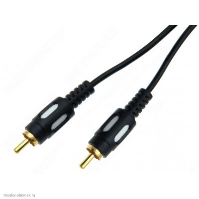 Шнур 1 RCA штекер - 1 RCA штекер  0.5м (5.0мм) Plastic Gold