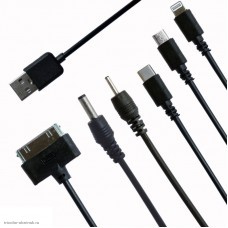 USB-кабель 6 в 1 (4.0/microUSB/30 pin/Lightning/USB-C/2.0*0.5/3.5*1.4)