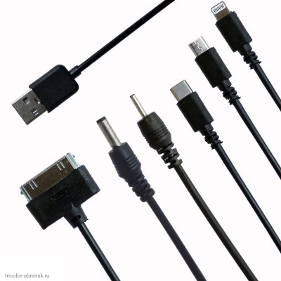 USB-кабель 6 в 1 (4.0/microUSB/30 pin/Lightning/USB-C/2.0*0.5/3.5*1.4)