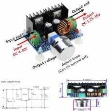 Стабилизатор понижающий DC-DC 8A XL4016 200w in 4-40v out 1,25-36v 80 град