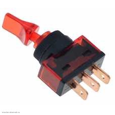 Тумблер ON-OFF 3pin ASW-14D с подсветкой 12V красный