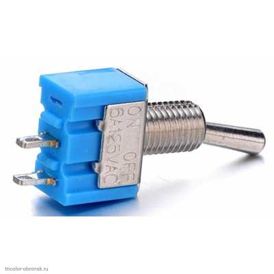 Мини тумблер  M6 2pin 2 положения MTS-101 250V 3A