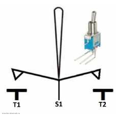 Микро тумблер d5 3pin 3 положения 250V 1.5A SMTS-103-C4 нейтраль на плату угловой