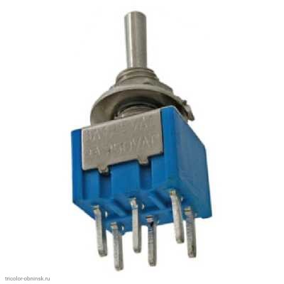 Микро тумблер M5 6pin 3 положения 250V 1.5A SMTS-203 нейтраль