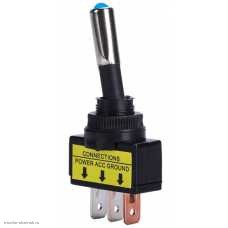 Тумблер ON-OFF 3pin ASW-15D с подсветкой 12V синий
