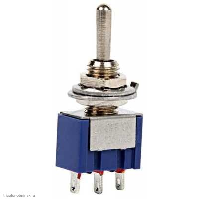 Мини тумблер  M6 3pin 3 положения MTS-113 250V 3A фиксация только в одном положении