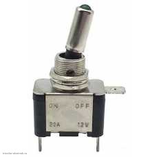 Тумблер ON-OFF 3pin ASW-07D с подсветкой 12V зеленый