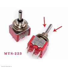Мини тумблер M6 6pin 3 положения MTS-223 250V 3A без фиксации в крайних положениях