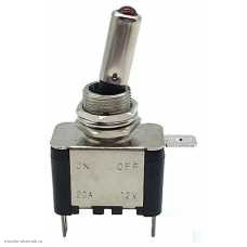 Тумблер ON-OFF 3pin ASW-07D с подсветкой 12V красный