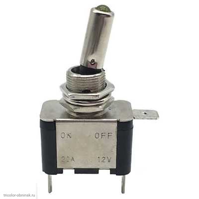 Тумблер ON-OFF 3pin ASW-07D с подсветкой 12V жёлтый