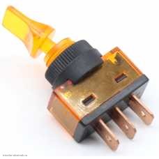 Тумблер ON-OFF 3pin ASW-14D с подсветкой 12V жёлтый