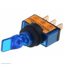 Тумблер ON-OFF 3pin ASW-14D с подсветкой 12V синий