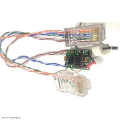 PoE сплитер пассивный на витую пару (с преобразователем DC 5-23 в. - micro USB)