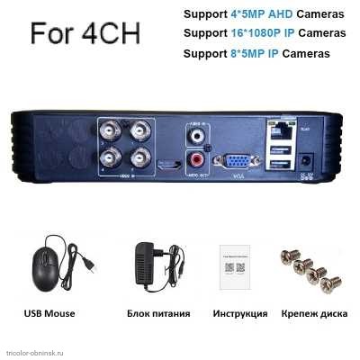 Видеорегистратор гибридный Smar A1004N5 (4*5MP TVI, CVI, AHD, CVBS /16*2MP IP/8*5MP IP)